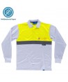 Polo bicolor antibacteriano de manga larga y cinta reflectante