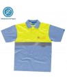 Polo bicolor antibacteriano de manga corta y cinta reflectante
