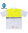 Polo bicolor antibacteriano de manga corta y cinta reflectante