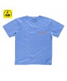 Camiseta ESD antiestática cuello redondo color azul celeste