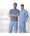 Pantalón ESD antiestático multibolsillos celeste