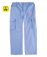 Pantalón ESD antiestático multibolsillos celeste