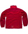 Chaqueta de forro polar granate con bolsillos y coderas