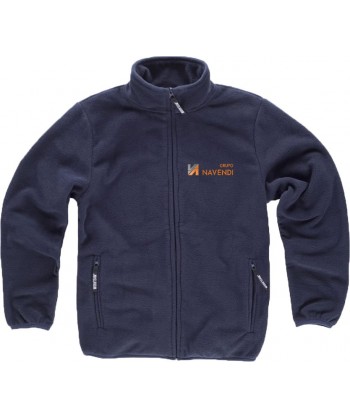 Chaqueta polar con dos bolsillos laterales con cremallera color azul marino