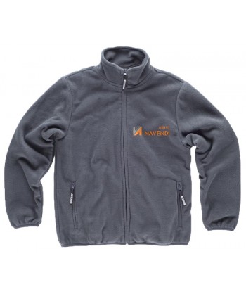 Chaqueta polar con dos bolsillos laterales con cremallera color gris