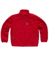 Chaqueta polar con dos bolsillos laterales con cremallera color rojo