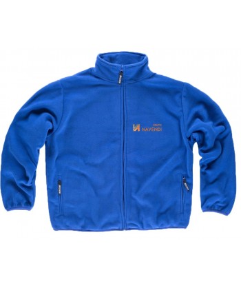 Chaqueta polar con dos bolsillos laterales con cremallera color azulina