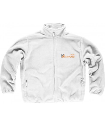 Chaqueta polar con dos bolsillos laterales con cremallera color blanco