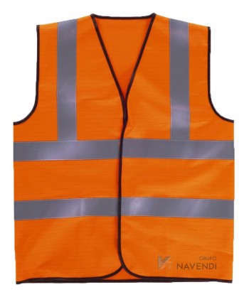 Chaleco antiestático de alta visibilidad con cierre velcro color naranja