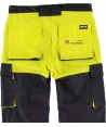 Pantalón de trabajo bicolor multibolsillos con cintas reflectantes