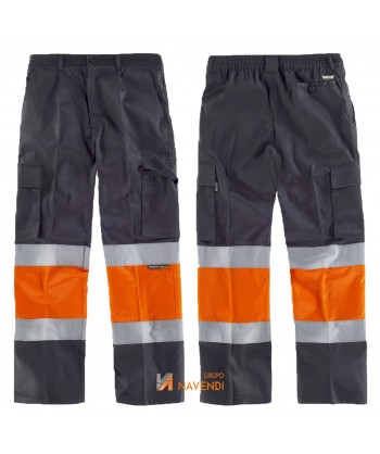 Pantalón bicolor alta visibilidad negro/naranja A.V.