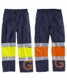 Pantalón alta visibilidad bicolor con forro y cintas reflectantes