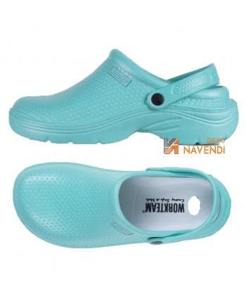 zueco sanitario eva con correa de sujeción color turquesa