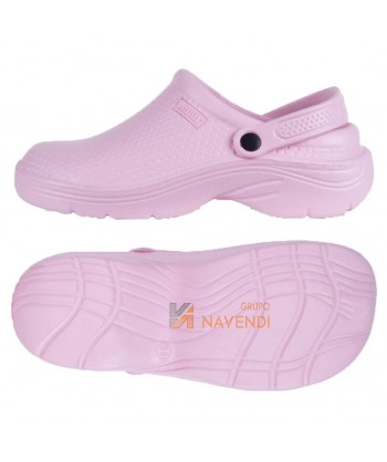 zueco sanitario eva con correa de sujeción color rosa