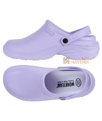zueco sanitario eva con correa de sujeción color lila