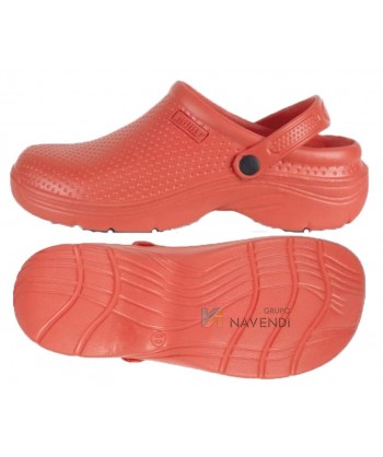 zueco sanitario eva con correa de sujeción color coral