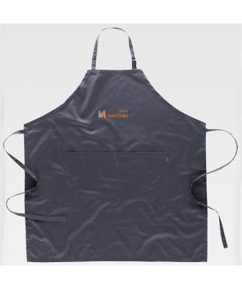 Delantal con peto liso para cocina y hostelería color gris