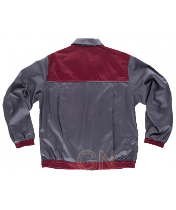 Cazadora combinada gris/burdeos con vivos reflectantes