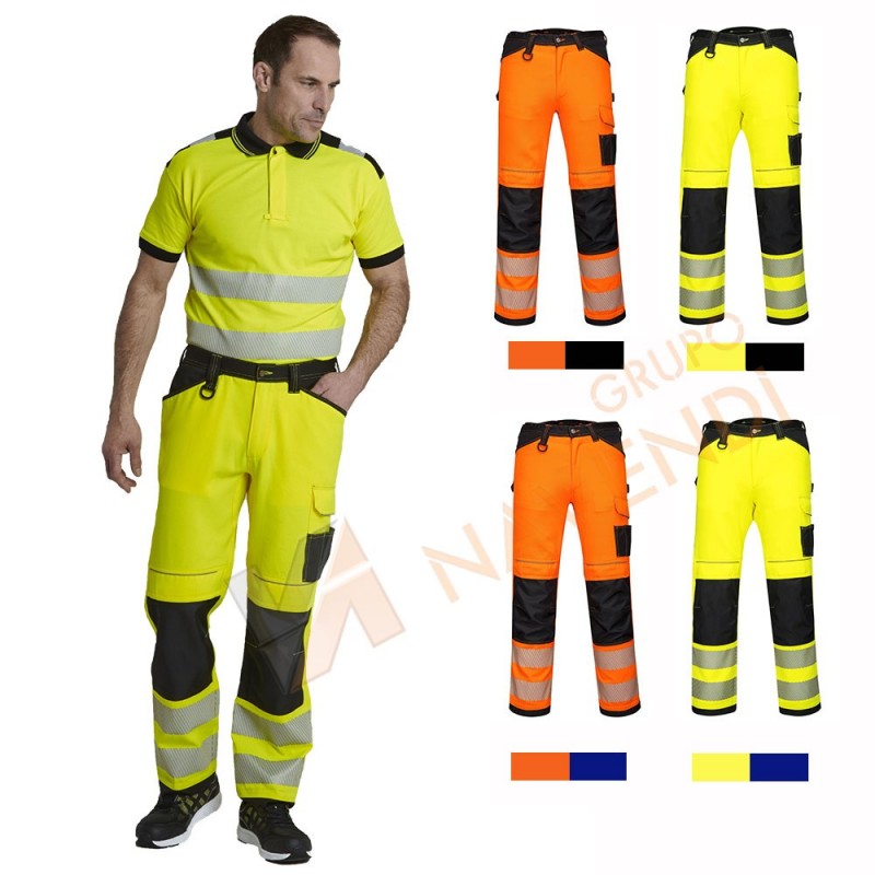 Pantalón bicolor de alta visibilidad muy grueso