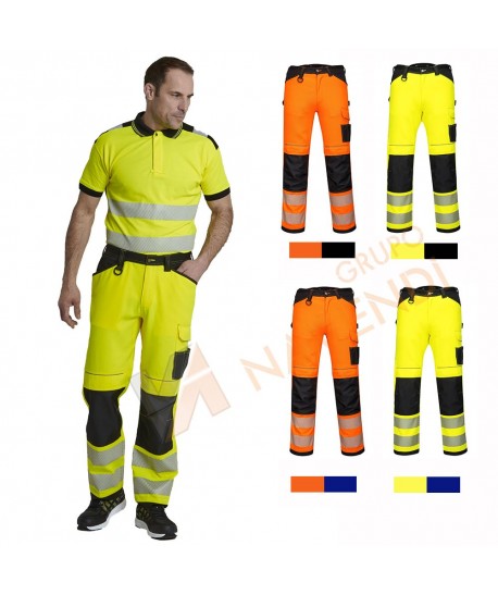 Pantalón bicolor de alta visibilidad muy grueso