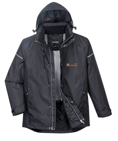 Parka impermeable con capucha y forro Insulatex color negro
