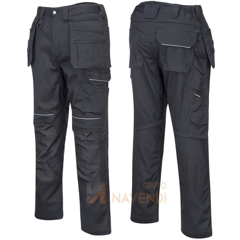 Pantalón multibolsillos de algodón grueso con refuerzos