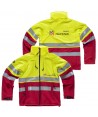 Softshell bicolor alta visibilidad color rojo/amarillo fluor