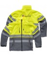 Softshell bicolor alta visibilidad color gris/amarillo fluor