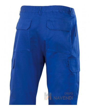 Pantalón multibolsillos bicolor azulina y amarillo alta visibilidad