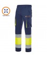 Pantalón elástico multibolsillos bicolor  marino y amarillo alta visibilidad