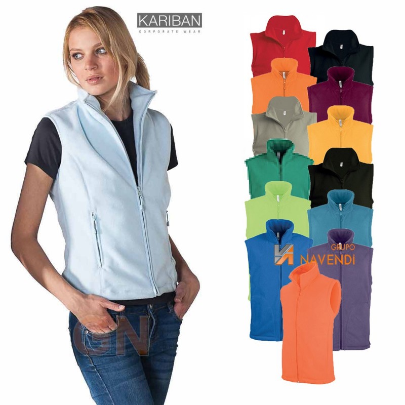 Chaleco de forro polar de mujer color blanco