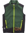 Chaleco deportivo bicolor en tejido softshell verde/negro