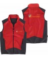 Chaleco deportivo bicolor en tejido softshell rojo/negro