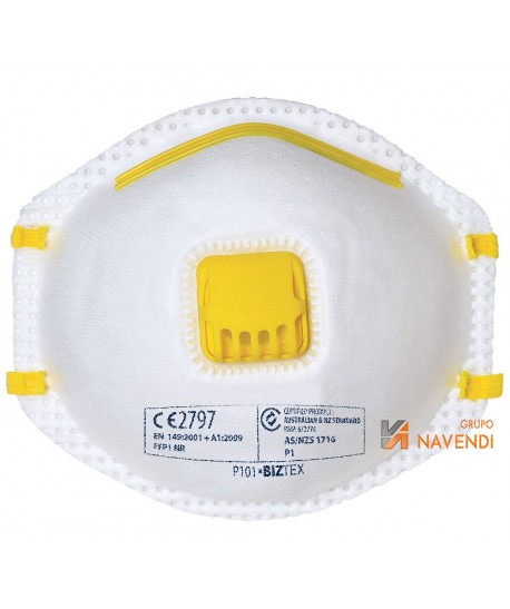 Mascarilla plegable con válvula tipo FFP1 para polvos nocivos