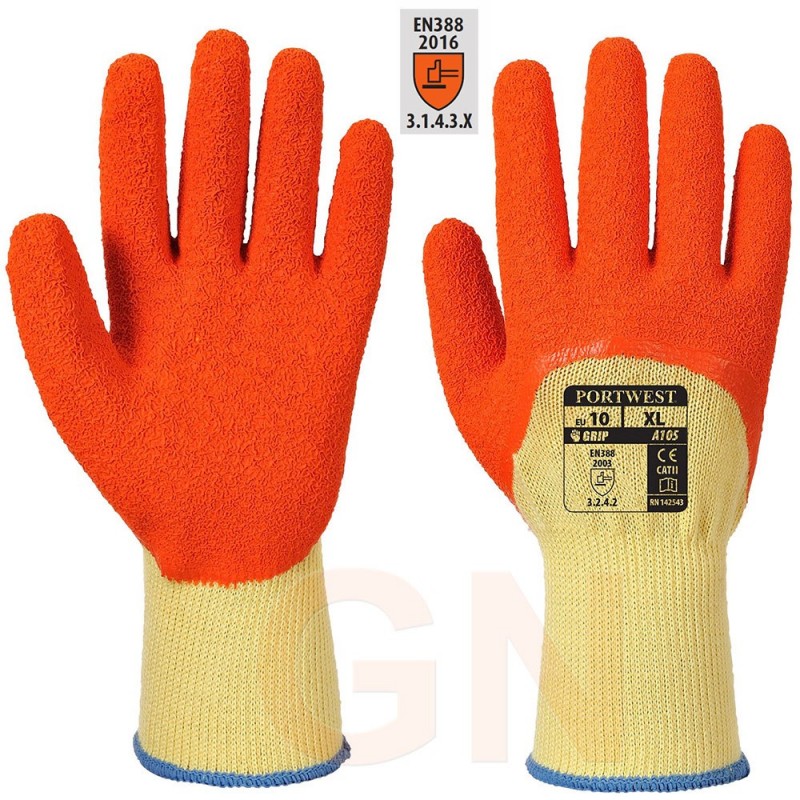 Guantes grip de látex con soporte de punto