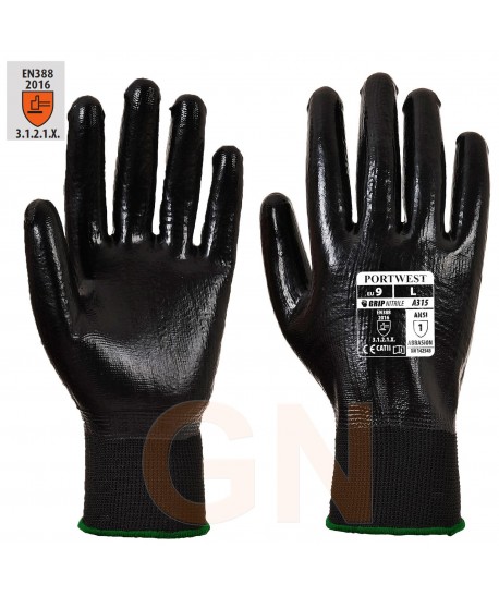 Guante grip fino de nylon y nitrilo todo cubierto