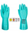 Guantes de nitrilo color verde para productos químicos -32 cm-