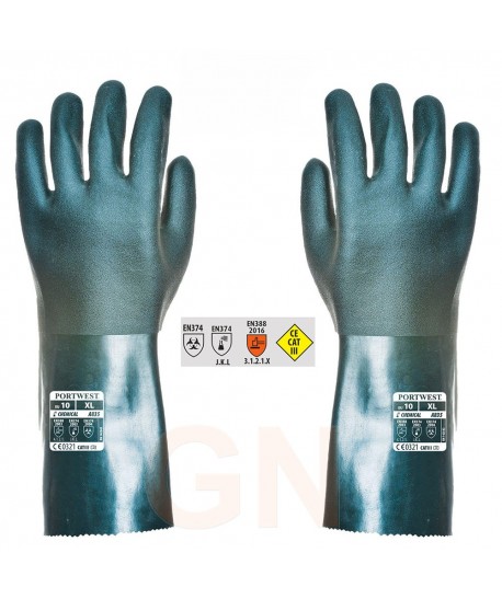 Guante  de doble capa de PVC para productos químicos