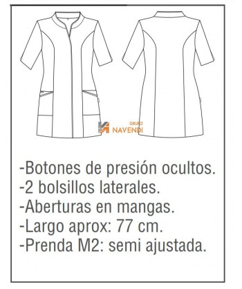 Casaca de microfibra de manga corta con corchetes y bolsillos