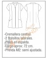 Casaca de microfibra de manga corta con cremallera y bolsillos para peluquería y esteticistas