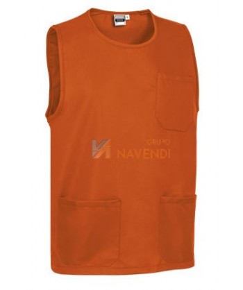 Peto o casulla con tres bolsillos color naranja