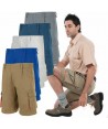 Pantalón bermuda combinado de algodón