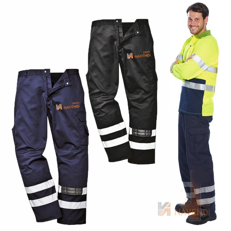 Pantalón multibolsillos con cintas reflectantes
