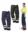Pantalón multibolsillos con cintas reflectantes