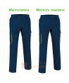 Pantalones multibolsillos de sarga con colores combinados