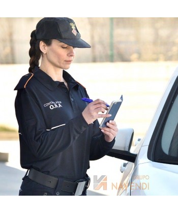 Polo transpirable y antibacteriano de manga larga para vigilantes de seguridad