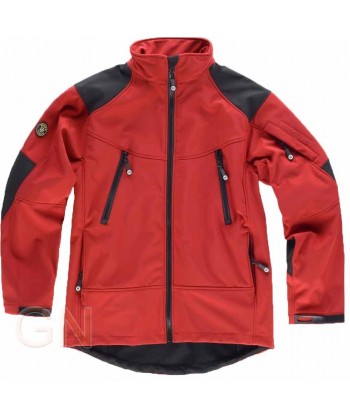 Cazadora softshell con membrana triple capa rojo/negro