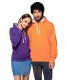 Sudadera bicolor con capucha de caballero púrpura/gris