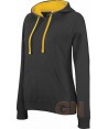 Sudadera bicolor con capucha de señora
