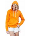 Sudadera bicolor con capucha de señora color naranja/blanco